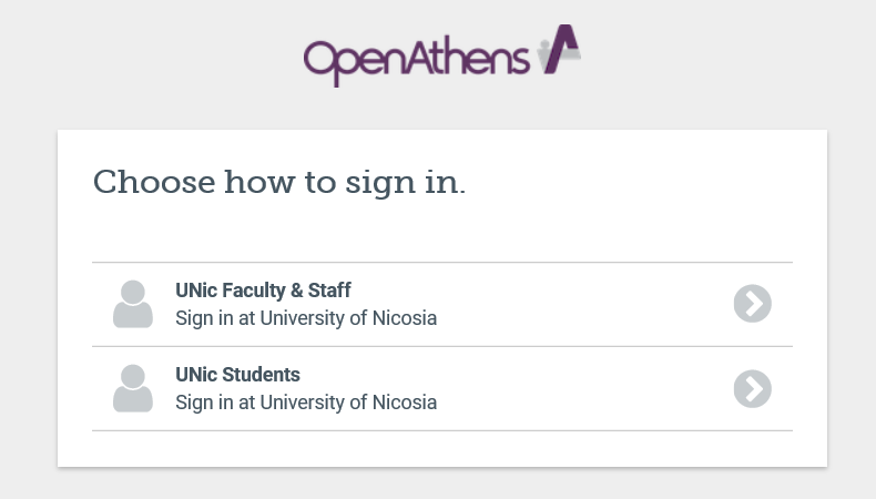 OpenAthens authentication page