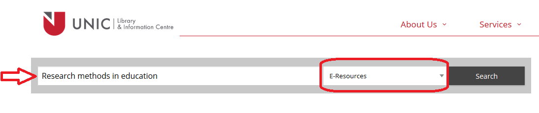UNIC Library Search – E-Resources