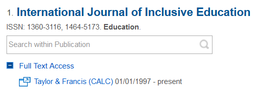 Results in Publications (UNIC Library Search)